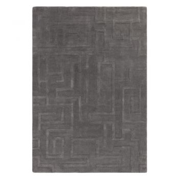 Covor gri antracit din lână 120x170 cm Maze – Asiatic Carpets