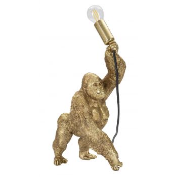 Lampa de masa, Gorilla, Mauro Ferretti, 1 x E14, 25W, 22.5 x 16 x 40 cm, polirasina, auriu