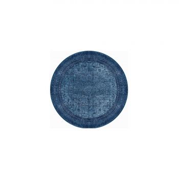 Covor Aruba 1182, Rotund, 150x150 cm, Albastru, Negru