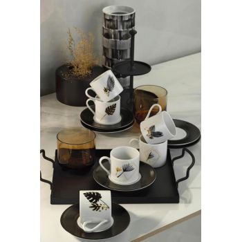 Set cesti de cafea, Beros, 973BRS1601, Portelan, 5 x 5 x 7 cm, 80 ml, 6 piese, Multicolor