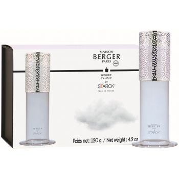 Lumanare parfumata Maison Berger Starck Peau de Pierre 120g cu suport sticla gri