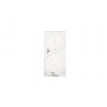 Set 2 globuri decorative de Craciun alb, polistiren, 10 cm