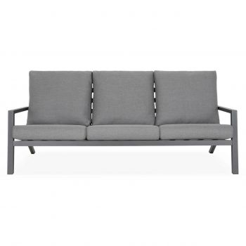 Canapea 3 locuri pentru exterior Lazy, 205x98x79 cm, aluminiu, antracit/gri