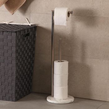 Suport hartie igienica si perie de toaleta Gould, Versa, 65 cm, otel