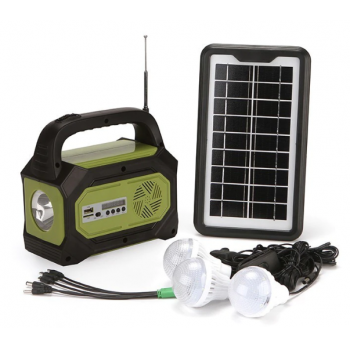 Kit solar camping GD-8073 Radio FM USB lanterne powerbank 3 becuri led