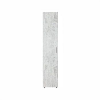 Dulap ALMA, 1 usa, 5 rafturi, corp alb, front pin antichizat, 203x52x40 cm
