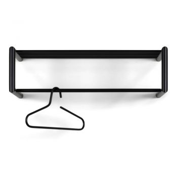 Cuier de perete negru cu raft din metal Smooth – Spinder Design