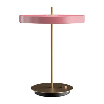Veioză roz LED cu intensitate reglabilă cu abajur din metal (înălțime 41,5 cm) Asteria Table – UMAGE