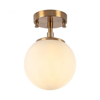 Plafonieră albă/în culoarea bronz cu abajur din sticlă ø 15 cm Atmaca – Opviq lights