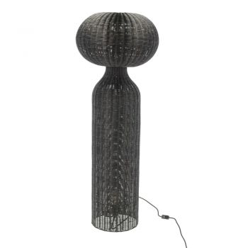Lampadar negru cu abajur din ratan (înălțime 130 cm) Werna – Villa Collection