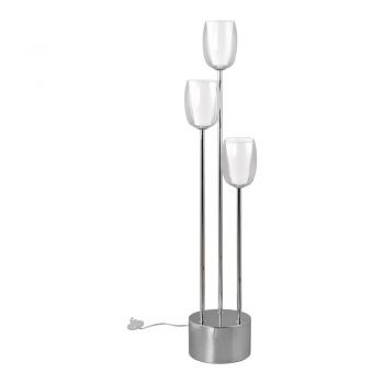 Lampadar argintiu cu abajur din sticlă (înălțime 140 cm) Barret – Trio Select