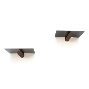 Rafturi negre 2 buc. din metal 21 cm Rod – Kalune Design