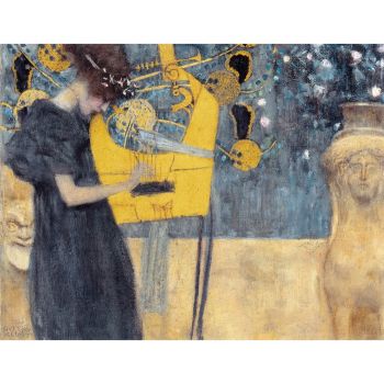 Reproducere tablou Gustav Klimt - Music, 90 x 70 cm ieftin