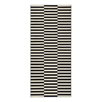 Covor tip traversă Hanse Home Gloria Panel, 80x200 cm, negru-alb