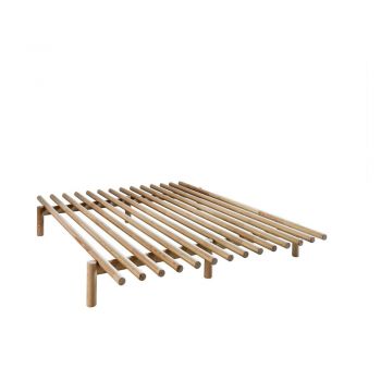Pat matrimonial din lemn masiv de pin cu somieră 140x200 cm Pace – Karup Design ieftin