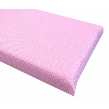 Cearsaf cu elastic roata 120x60 cm Buline albe pe roz ieftina