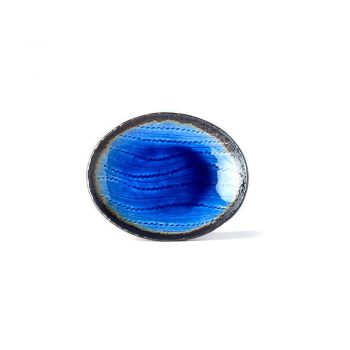 Farfurie ovală din ceramică MIJ Cobalt, 24 x 20 cm, albastru ieftin
