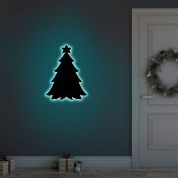Lampa de perete Christmas Pine 2 , Neon Graph, 20x27 cm, albastru