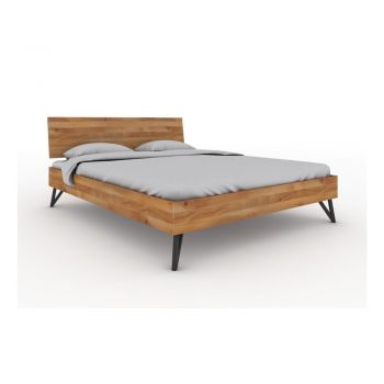 Pat dublu din lemn de stejar 200x200 cm Golo 2 - The Beds ieftin