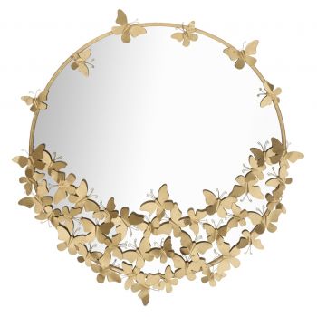 Oglinda decorativa Mirro, Mauro Ferretti, Ø94x3 cm, fier, auriu