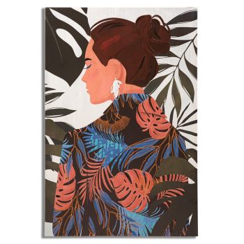 Tablou, Mauro Ferretti, Lady Jungle - B, 80 x 2.8 x 120 cm, lemn de pin/panza, multicolor ieftin