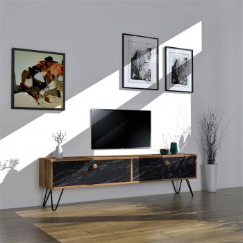 Comoda TV, Puqa Design, Side, PAL, Pin Atlantic / Negru
