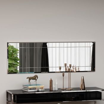 Oglinda decorativa, Siam, Nady, 40x120x2.2 cm, MDF , Alb ieftina