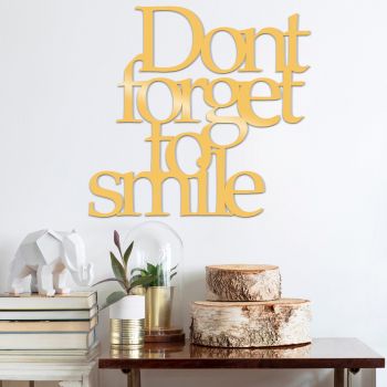 Decoratiune de perete Metal Dont Forget To Smile-motto, 67x70 cm