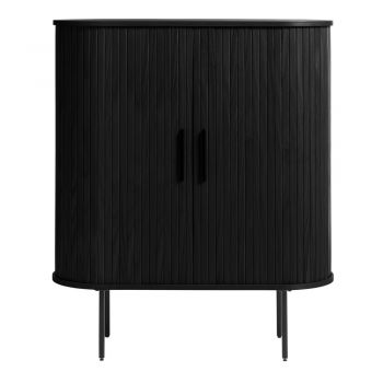 Dulap negru cu aspect de lemn de stejar 100x118 cm Nola – Unique Furniture ieftin