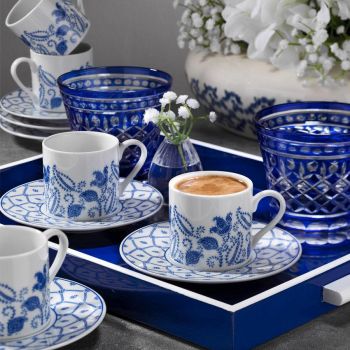Set cești de cafea True Blue, Alb, 27x7x17 cm ieftin