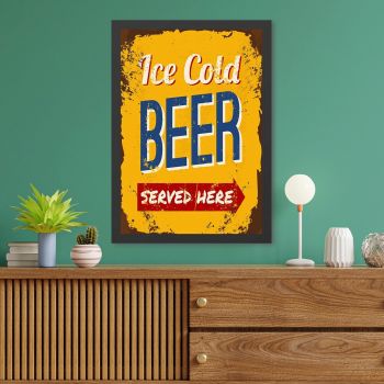 Tablou decorativ, Ice Cold Beer (35 x 45), MDF , Polistiren, Multicolor