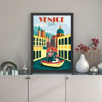 Tablou decorativ, Venice (55 x 75), MDF , Polistiren, Multicolor