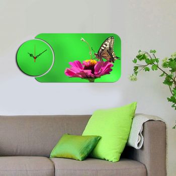 Set ceas si tablou decorativ, YMS-54, MDF , Dimensiune: 68 x 32 cm, Multicolor ieftin