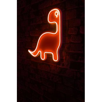 Decoratiune luminoasa LED, Dino the Dinosaur, Benzi flexibile de neon, DC 12 V, Rosu