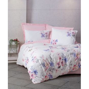 Lenjerie de pat pentru o persoana (DE), Jayda - Pink, Cotton Box, Bumbac Ranforce