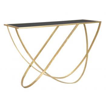 Consola Ring, Mauro Ferretti, 120x40x79 cm, fier, negru/auriu ieftina