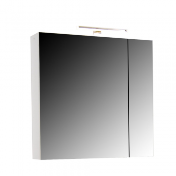 Oglinda cu dulap baie Badenmob Seria 765, PAL, alb, 2 usi, 2 rafturi, 70 x 68 x 14.5 cm ieftina