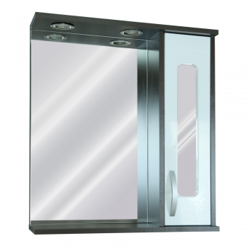 Oglinda cu dulap Sanitop Verona din MDF infoliat + pal, alb/wenge, 1 usa, 60 x 16 x 64,5 cm ieftina