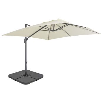 Umbrelă de exterior cu bază portabilă nisipiu
