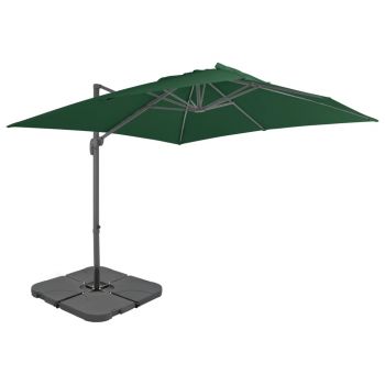 Umbrelă de exterior cu bază portabilă verde