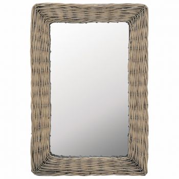 Oglindă maro 40 x 60 cm răchită