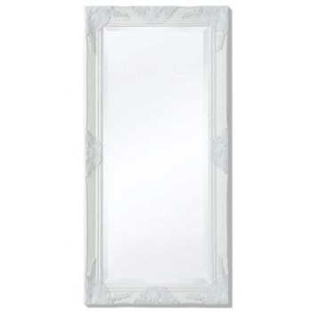 Oglindă verticală in stil baroc 100 x 50 cm alb ieftina