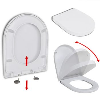 Capac WC inchidere silențioasă eliberare rapidă alb pătrat