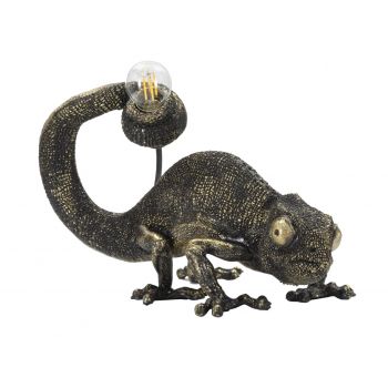 Lampa de masa, Lizard, Mauro Ferretti, 1 x E14, 25W, 37.5 x 16.5 x 22 cm, polirasina, negru/auriu