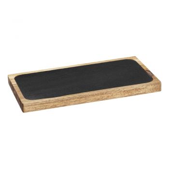 Platou de servire negru-natural din lemn 30x15 cm – Wenko ieftin