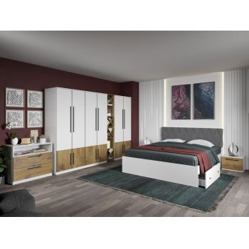 Set dormitor complet Alb/Stejar Eclipse C15 ieftin