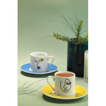 Set cești de cafea, Multicolor, 6x5x6 cm ieftin