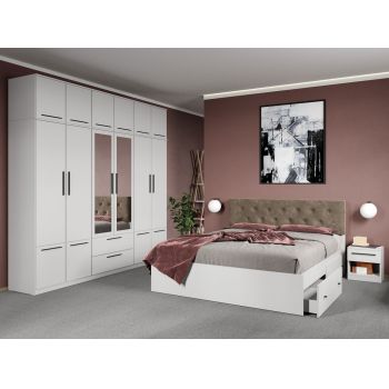 Set dormitor complet Alb - Madrid - C63 ieftin