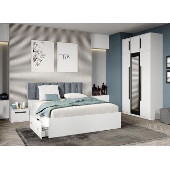 Set dormitor Alb fara comoda - Dallas - C23 ieftin