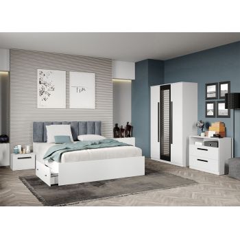 Set dormitor complet Alb - Dallas - C22 ieftin